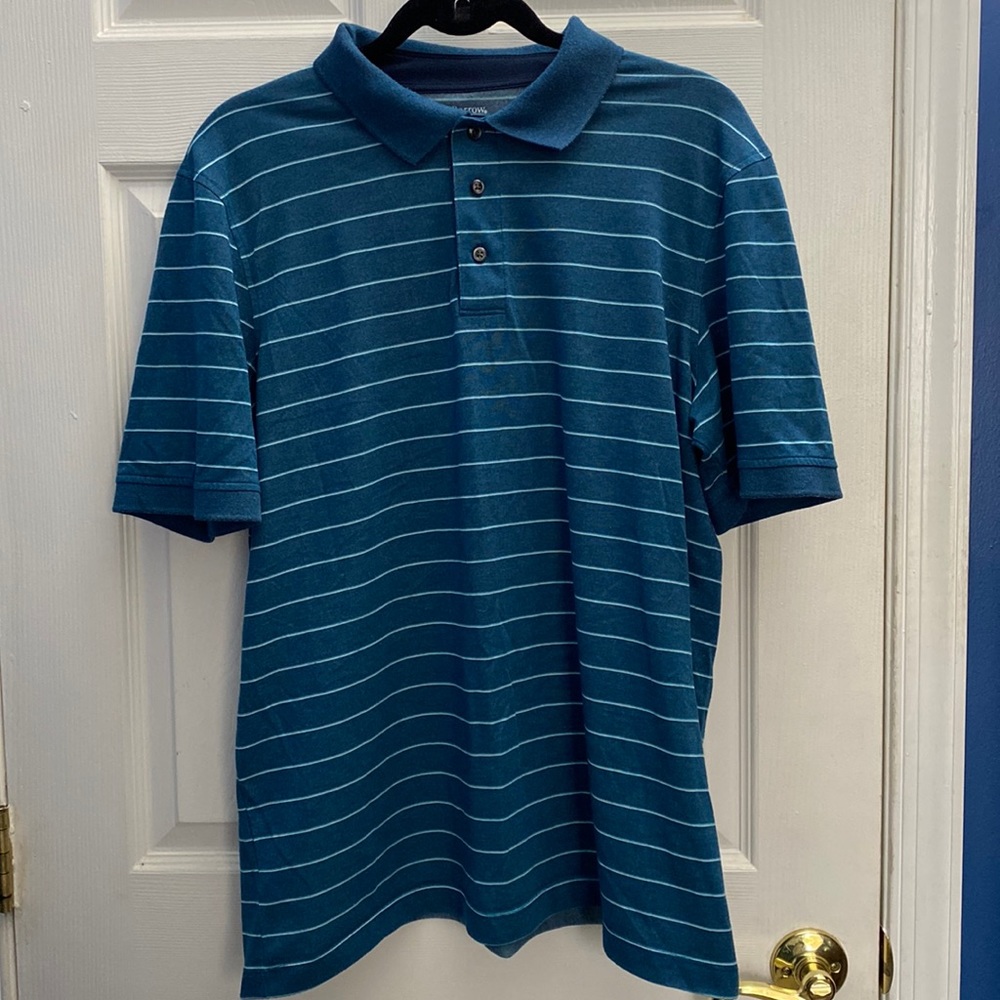 Croft & Barrow Men’s Blue Striped Polo Shirt Large